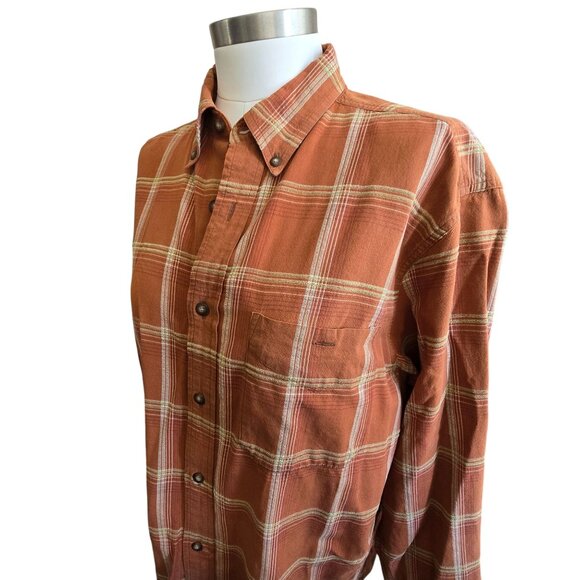 The Territory Ahead Orange Plaid Button-Down Shirt Womans Large Cotton CM2098 - Picture 5 of 12